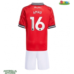 Manchester United Amad Diallo #16 Hemmaställ Barn 2025-26 Kortärmad (+ Korta byxor)